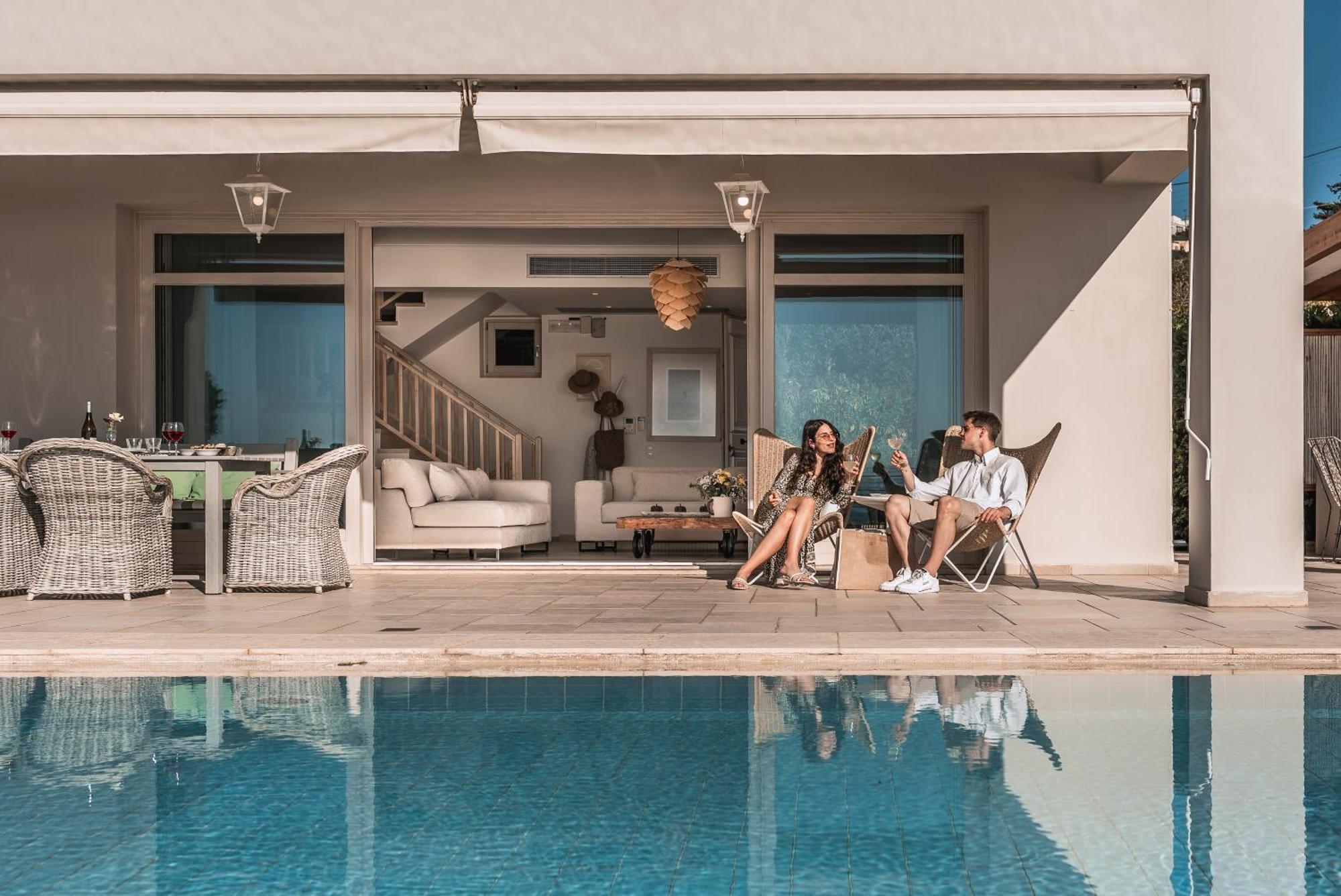 Sk Place Luxury Seafront Villas Chania Almirida Exteriör bild